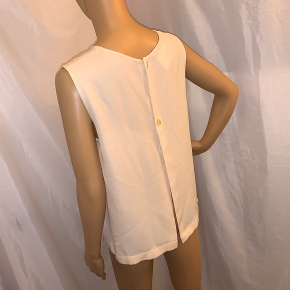 CHANEL size 44 cream silk shell blouse - Picture 11 of 11